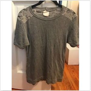 Zara Trafulic Short Sleeve Grey Knit Top SZ S